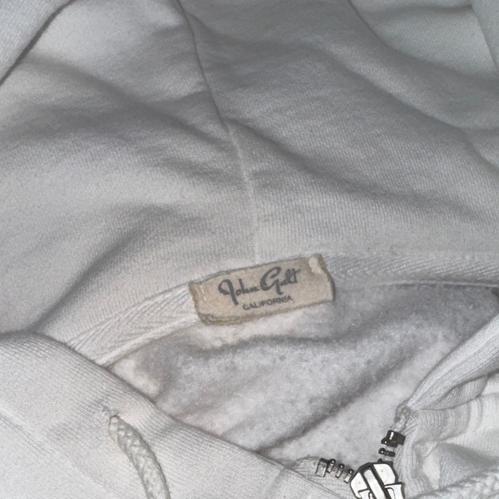 Brandy Melville White Oversized Zip-Up Hoodie - Picture 3 of 3